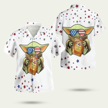 Baby Yoda Crown Royal 4th of July Hawaiian Shirt