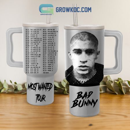 Bad Bunny The Most Wanted Tour 2024 30oz or 40oz Stainless Tumbler With Handle NVA