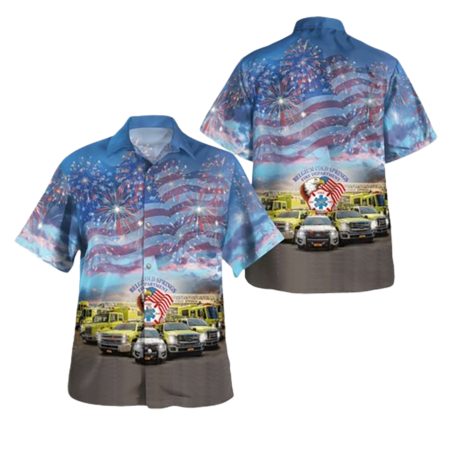 Baldwinsville New York Belgium Cold Springs Fire Department 4Th Of July Hawaiian Shirt