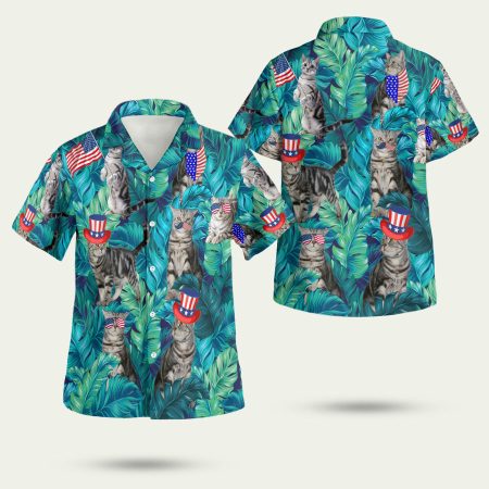 4th Of July Independence Day Cat Lover Hawaiian Shirt