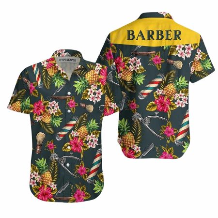 Barber tools hawaiian shirt