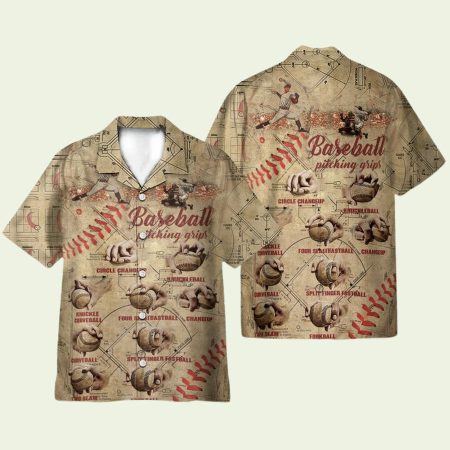 Baseball Pitching Grips Hawaiian Shirt