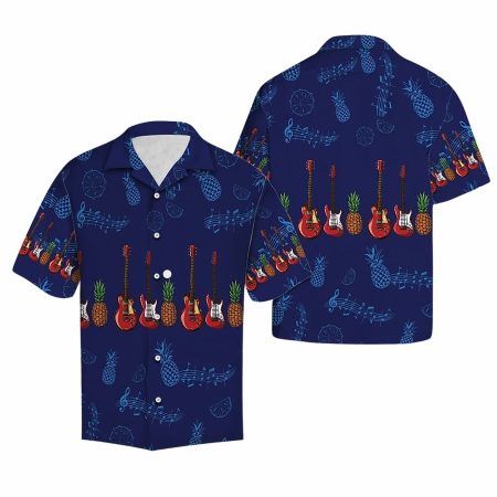 Bass guitar musical instrument hawaiian shirt