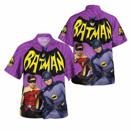 Batman And Robin Purple Hawaiian shirt