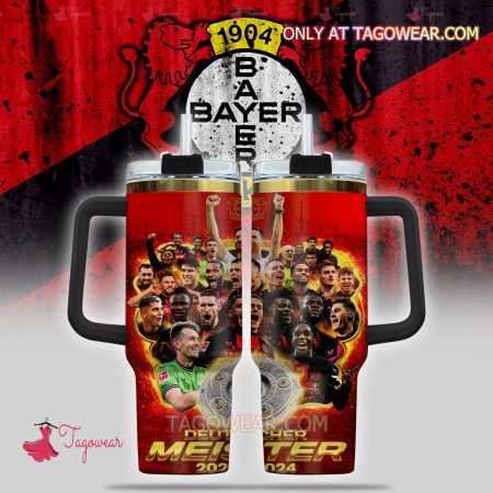 Bayer 04 Leverkusen Champions 2024 Deutscher Meister HFN 30oz or 40oz Stainless Steel Tumbler With Handle