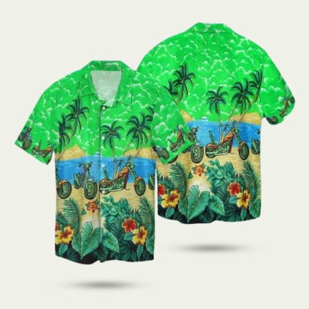 Beach And Motorcycle Hawaiian Shirt