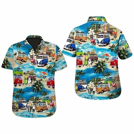 Beach pitbull dog hawaiian shirt