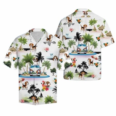 Beagle vacation for men lates hawaiian shirt