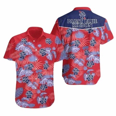 Beer pabst blue ribbon hawaiian shirt