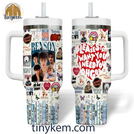 Benson Boone Beautiful Things 30oz or 40oz Stainless Steel Tumbler With Handle HG