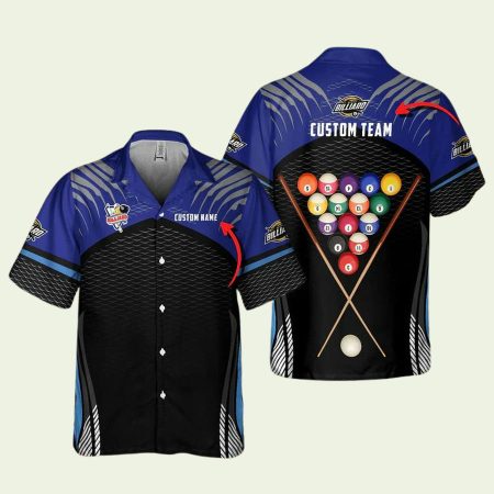 Personalized Billiards Sport Dard Blue In My Heart Hawaiian Shirt