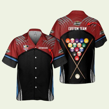 Personalized Billiards Sport Red In My Heart Hawaiian Shirt