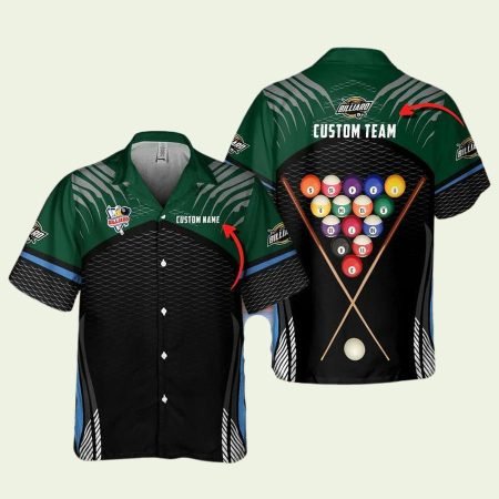 Personalized Billiards Sport Dard Green In My Heart Hawaiian Shirt