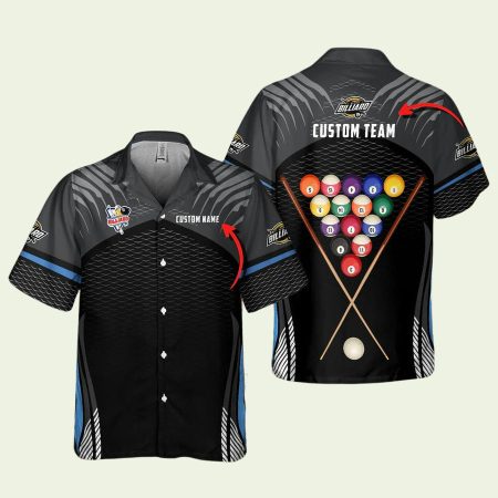 Personalized Billiards Sport Black In My Heart Hawaiian Shirt