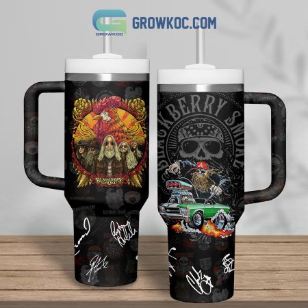 Black Design Blackberry Smoke 30oz or 40oz Stainless Tumbler With Handle NVA