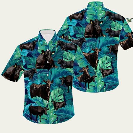 Black Angus Cow Hawaiian Shirt