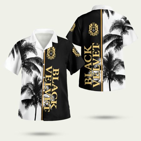 Black Velvet Whisky Palm Tree Hawaiian Shirt
