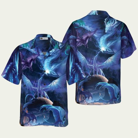 Blue Universe Dragon Hawaiian Shirt