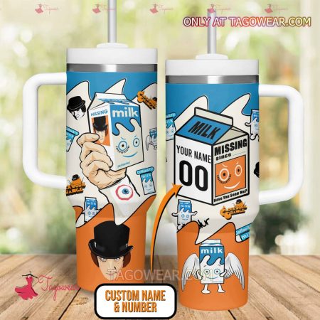 Blur Coffee And TV Milk Carton Personalized HFN 30oz or 40oz Stainless Steel Tumbler With Handle