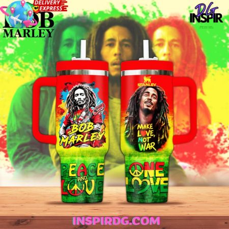 Bob Marley “Make Love  Not War”  30oz 40 oz Tumbler With Handle HG Cup