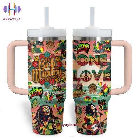 Bob Marley One Love Quencher 30oz or 40oz Stainless Steel Tumbler With Handle NVA