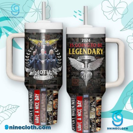 Bon Jovi 40th Anniversary 2024 Is Going To Be Legendary 40oz Tumbler With Handle HG