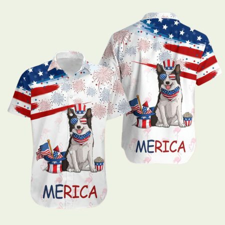 Border Collie Independence Day Hawaiian Shirt