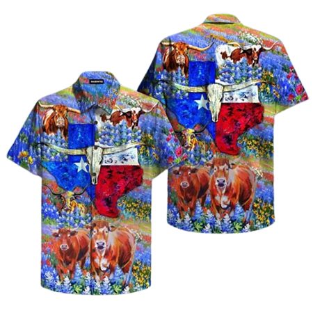 Born In Texas Forever Bluebonnet Hawaiian Shirt
