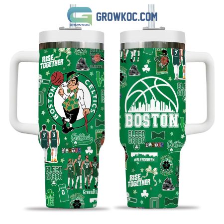 Boston Celtics Bleed Green Rise Together 30oz or 40oz Stainless Tumbler With Handle NVA