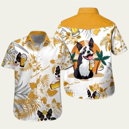 Boston Terrier Beer Summer Hawaiian Shirt