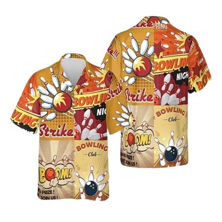 Bowling Club Strike And Bowling Pattern Bowling Hawaiian Shirt