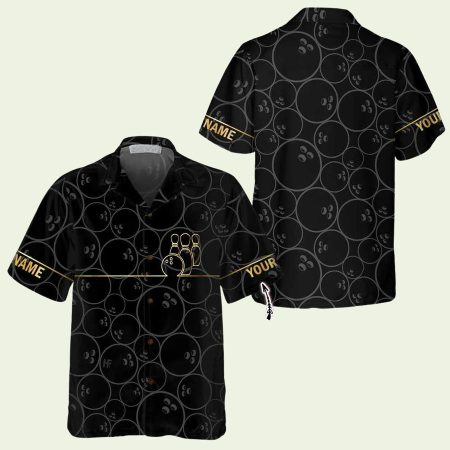 Personalized Bowling Pattern And Golden Hawaiian Shirt