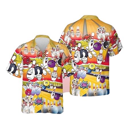 Bowling Pattern Funny Bowling Hawaiian Shirt