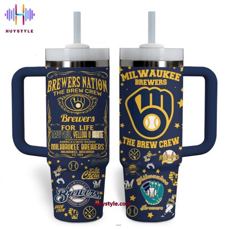 Brewers Nation The Brew Crew Brewes For Life Quencher 30oz or 40oz Stainless Steel Tumbler With Handle NVA