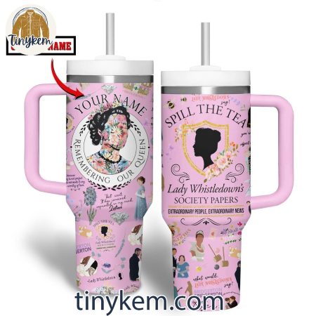 Bridgerton Custom Name 30oz or 40oz Stainless Steel Tumbler With Handle HG
