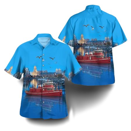 Buffalo Fire Department Edward M. Cotter Fireboat Hawaiian Shirt