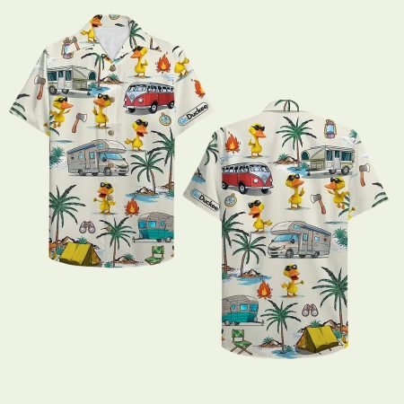 Camping Duck Hawaiian Shirt