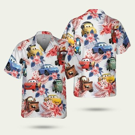 Car Pixar 4Th Of July Lightning Mcqueen Hawaiian Shirt