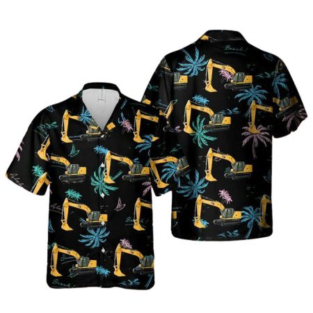 Cat 320 Excavator Hawaiian Shirt