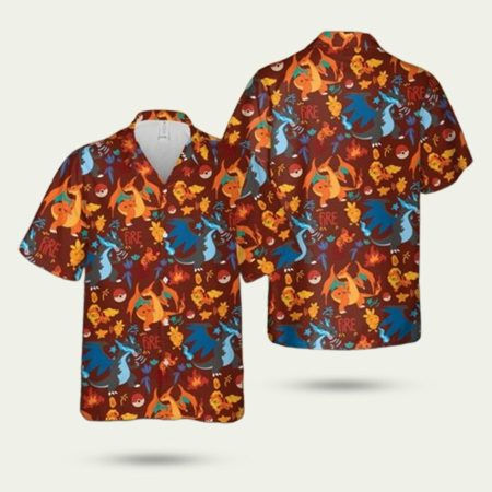 Charizard fire hawaiian shirt