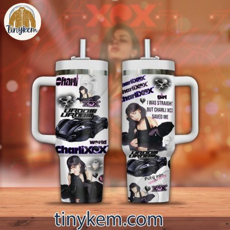 Charli XCX 30oz or 40oz Stainless Steel Tumbler With Handle HG: I Was Straight But Charli XCX Saved Me