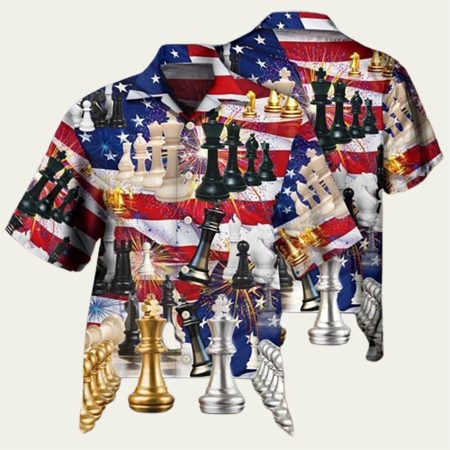 Chess And Firework Independence Day 4Th Of July Hawaiian Shirt