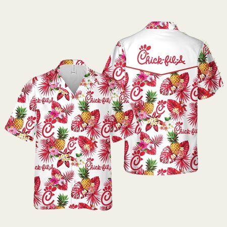 Chick fil a pineapple hawaiian shirt