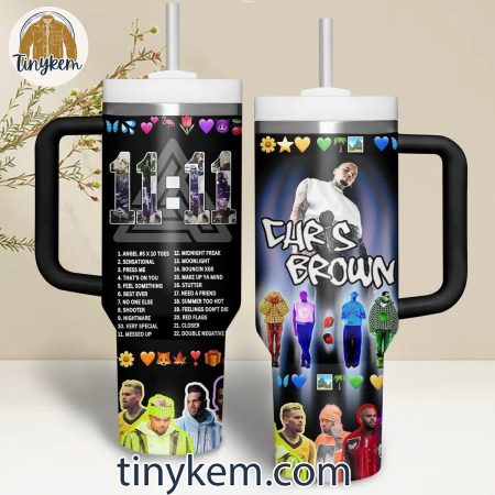 Chris Brown 11:11 Tour 30oz or 40oz Stainless Steel Tumbler With Handle HG With Handle
