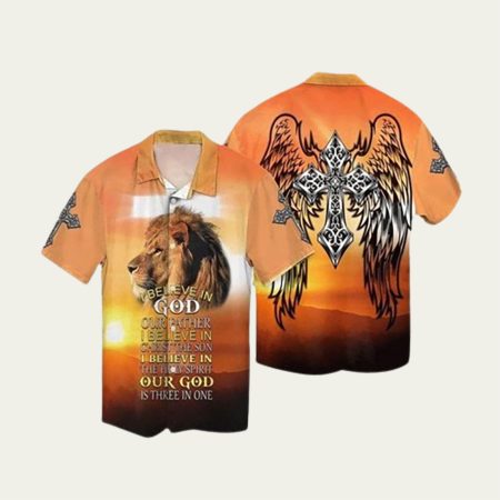 Christian Jesus And Lion Hawaiian Shirt