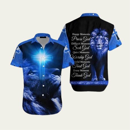 Christian Jesus Lion Cross Hawaiian Shirt