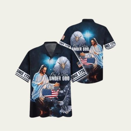 Christian Jesus One Nation Under God Hawaiian Shirt