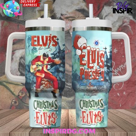 Christmas With Elvis Presley  30oz 40 oz Tumbler With Handle HG Cup