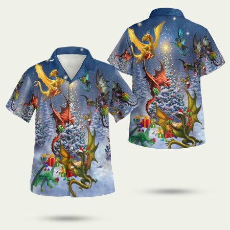 Christmas dragon family reunion Hawaiian Shirt