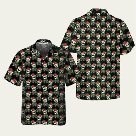 Christmas Vintage Pirate Santa Skull Hawaiian Shirt